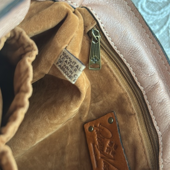 Patricia Nash EUC Armeno Tan Leather with Studded Accents Messenger Bag - Picture 13 of 15